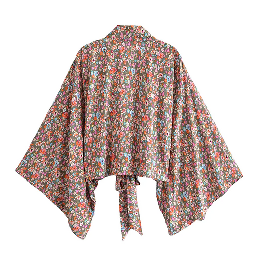 Kimono corto boho estampado Fabia