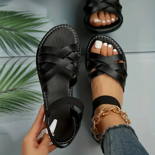 Sandalias esclavas de piel Roma