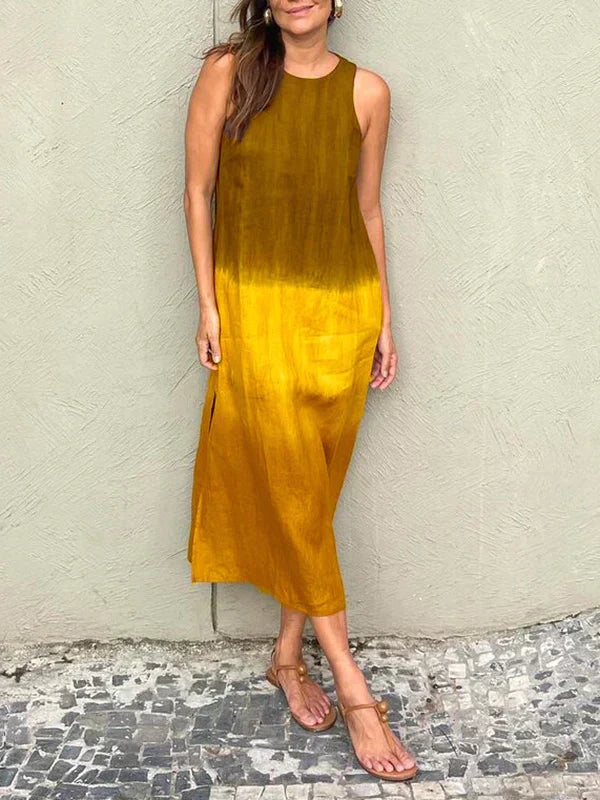 Vestido Duna – Corte fluido en lino degradado