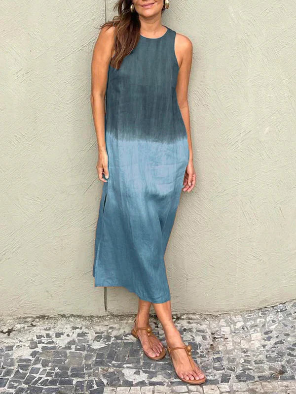 Vestido Duna – Corte fluido en lino degradado