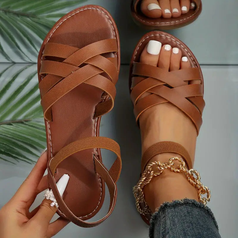 Sandalias esclavas de piel Roma