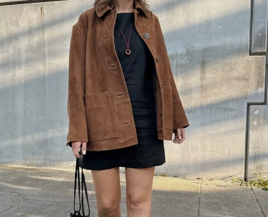 Chaqueta de Serraje Mujer – Piel de Ante Suave con Botones