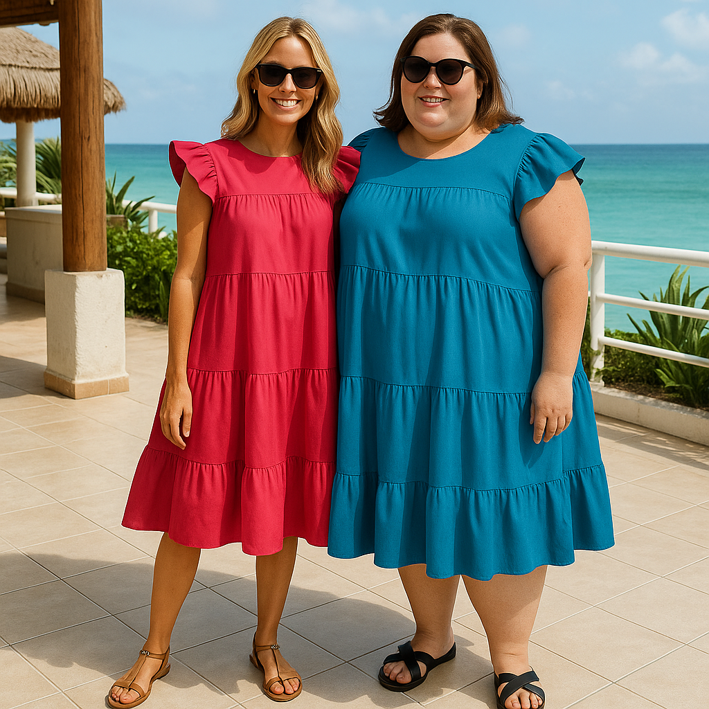 Vestido Fresco de Verano con Volantes