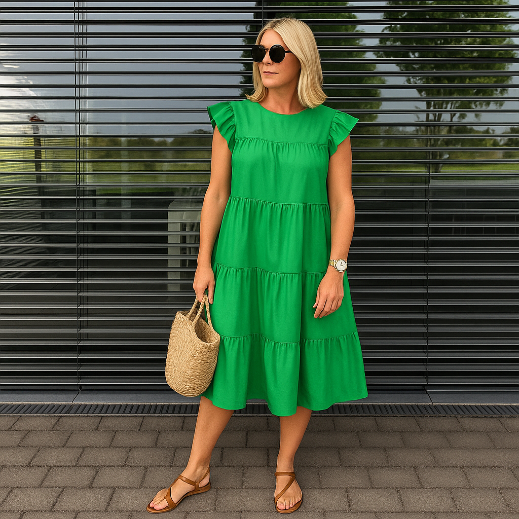 Vestido Fresco de Verano con Volantes