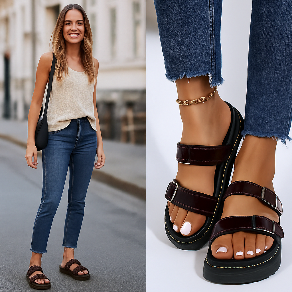 Dara – Sandalias chunky con doble hebilla y suela deportiva