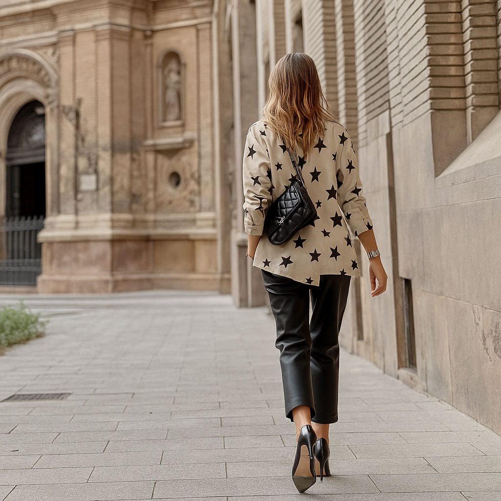 Parka Estampada de Estrellas – Estilo Urbano y Comodidad