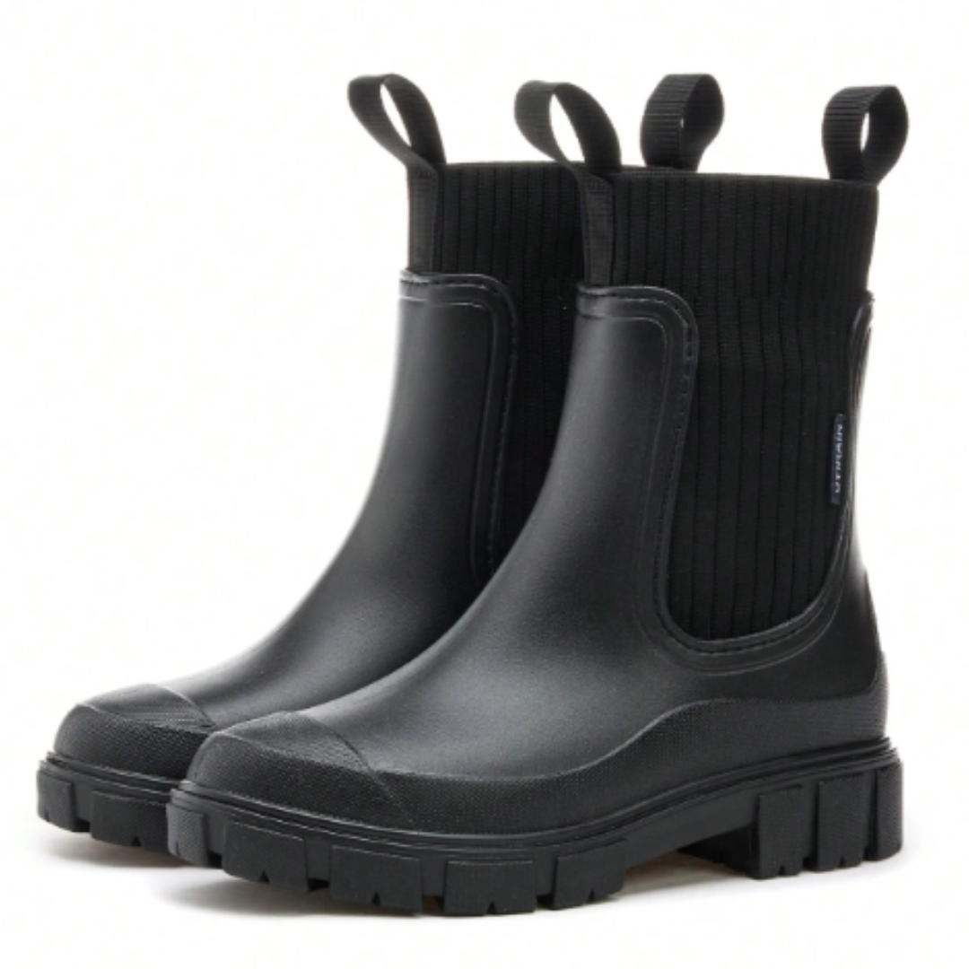 Botas Agua Chelsea Mujer Beige – Calzado Impermeable Antideslizante Punto Elástico | Comodidad y Estilo Lluvia