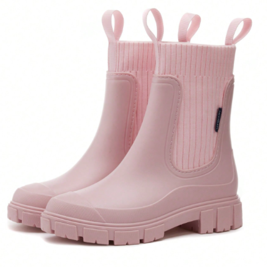 Botas Agua Chelsea Mujer Beige – Calzado Impermeable Antideslizante Punto Elástico | Comodidad y Estilo Lluvia