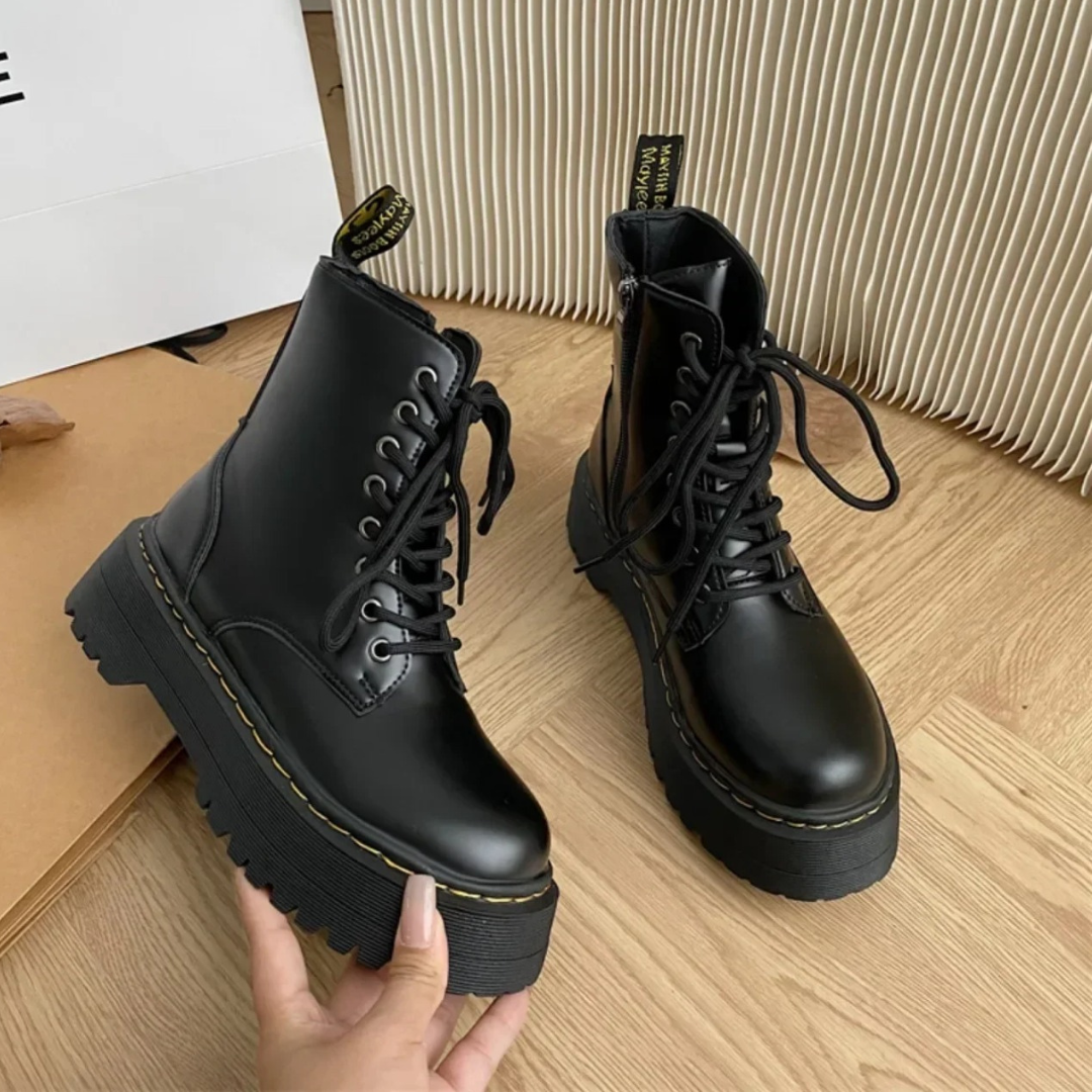 Botines militares Urban Combat™ – Plataforma Chunky Negra