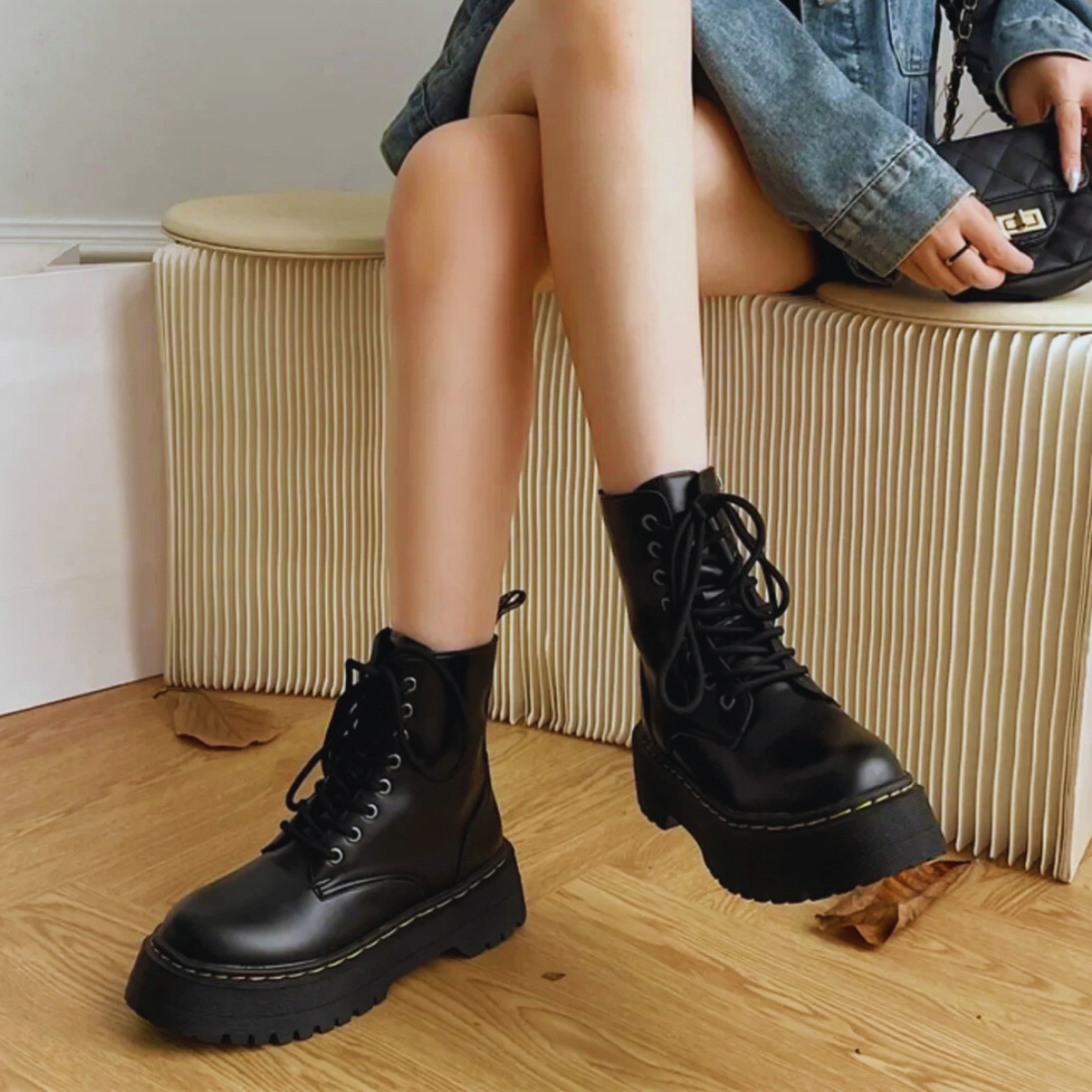 Botines militares Urban Combat™ – Plataforma Chunky Negra