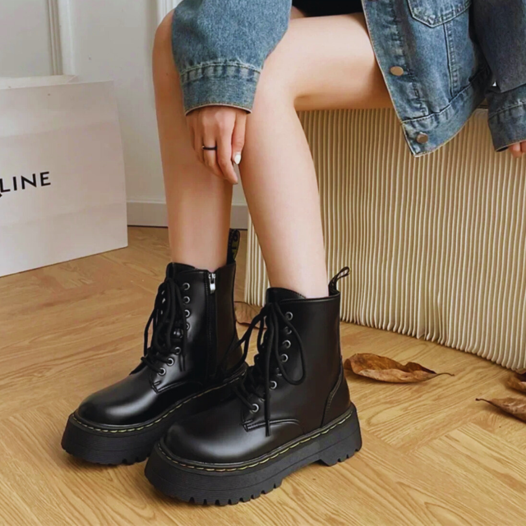 Botines militares Urban Combat™ – Plataforma Chunky Negra