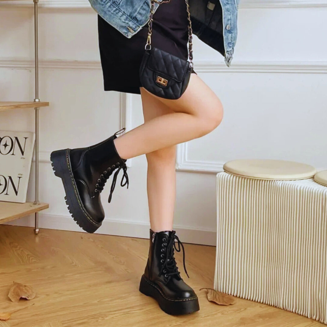 Botines militares Urban Combat™ – Plataforma Chunky Negra