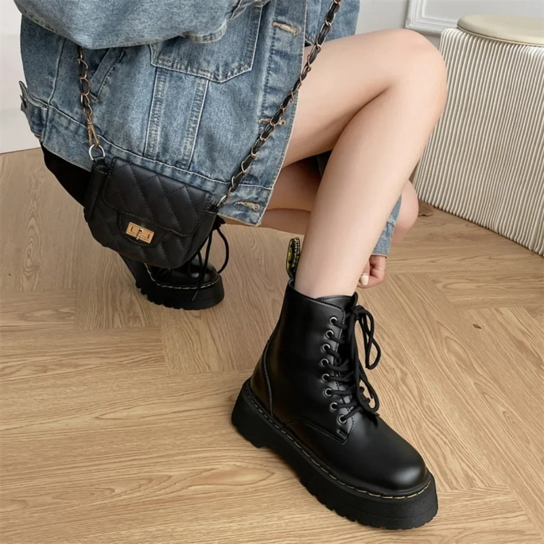 Botines militares Urban Combat™ – Plataforma Chunky Negra