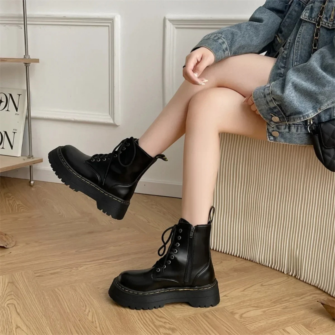 Botines militares Urban Combat™ – Plataforma Chunky Negra