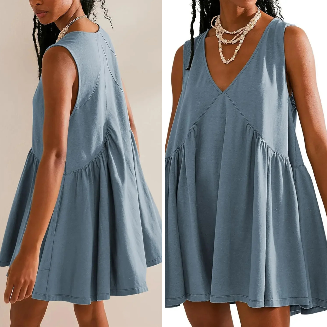 Vestido de verano oversize con bolsillos laterales – Hasta la talla 3XL