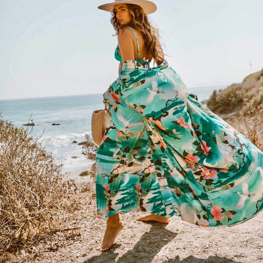 Kimono Karen Tropical Floral – Estilo Boho con Cinturón