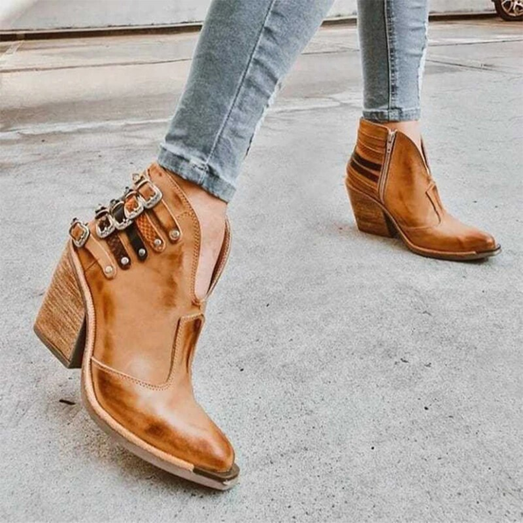 Botines tacón ancho Isadora