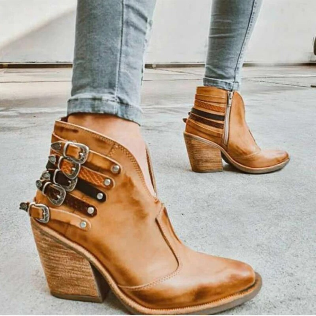 Botines tacón ancho Isadora