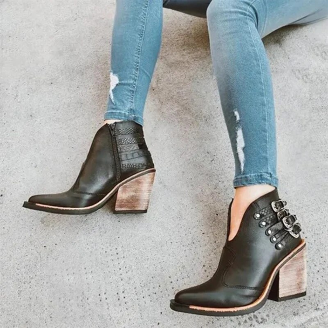 Botines tacón ancho Isadora