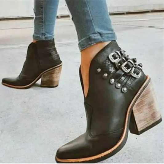 Botines tacón ancho Isadora
