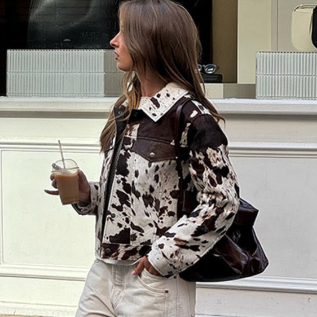 Chaqueta efecto piel estilo vaca – Edición limitada