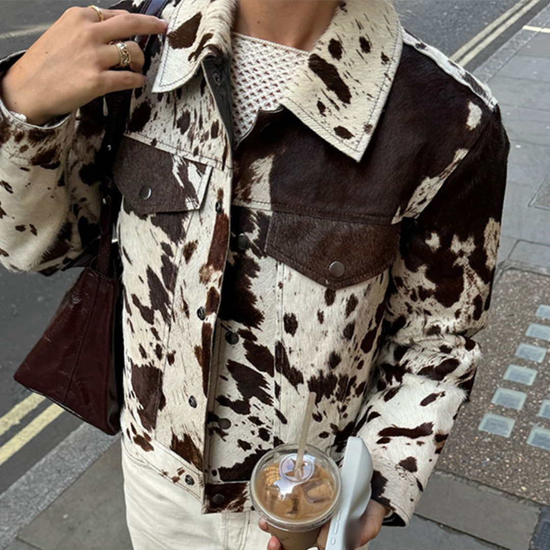 Chaqueta efecto piel estilo vaca – Edición limitada