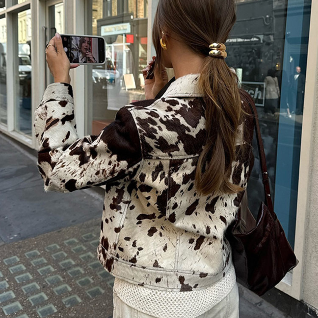 Chaqueta efecto piel estilo vaca – Edición limitada