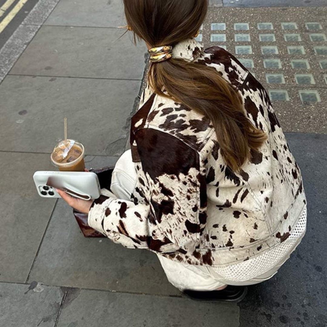 Chaqueta efecto piel estilo vaca – Edición limitada