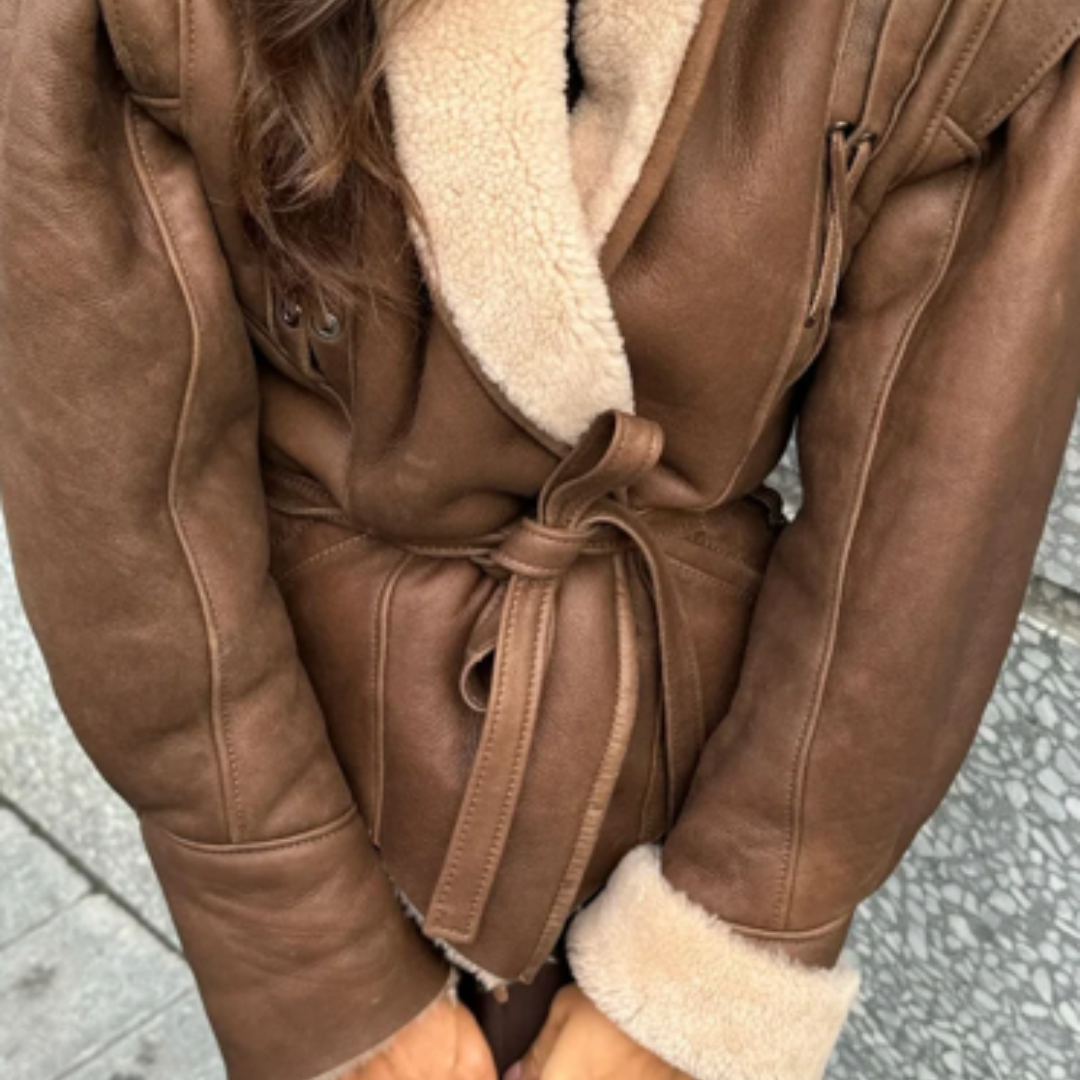 Chaqueta efecto piel con forro borreguito – Estilo y confort premium