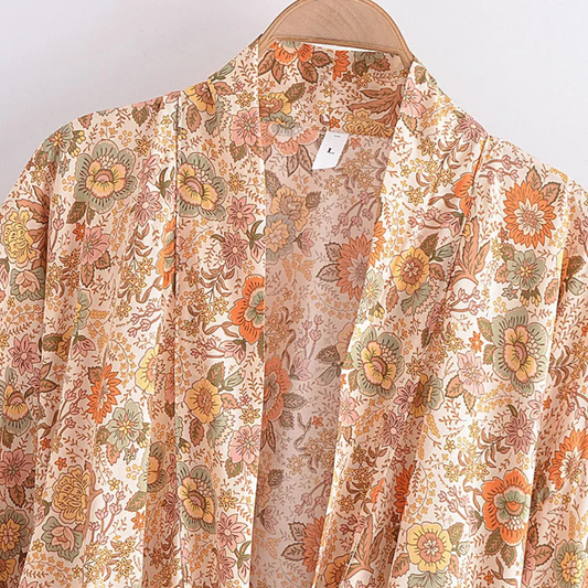 Kimono corto boho estampado Valeria