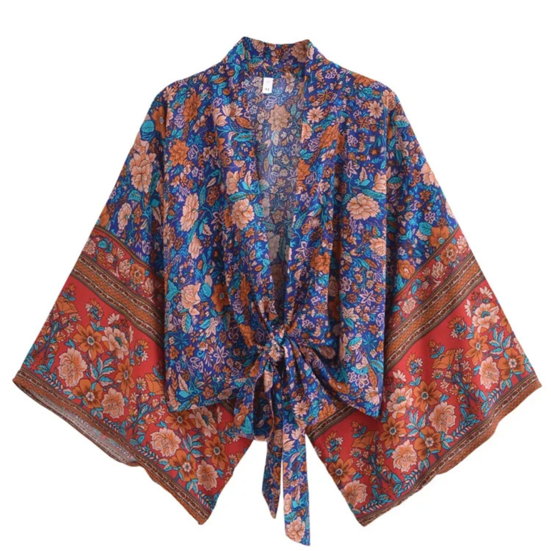 Kimono corto boho Flowers Sansa