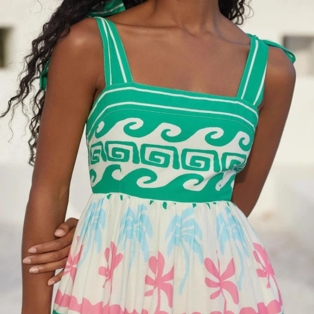 Vestido Maxi Ondas Tropicales – Estilo Boho Chic y Fresco