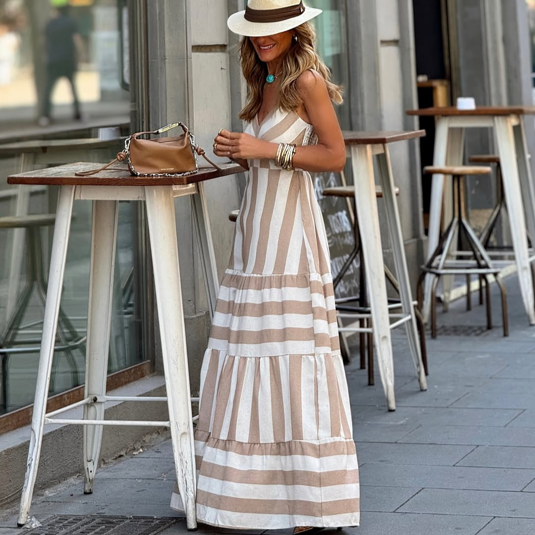 Vestido Maxi Rayas Naturaleza – Estilo Casual Elegante
