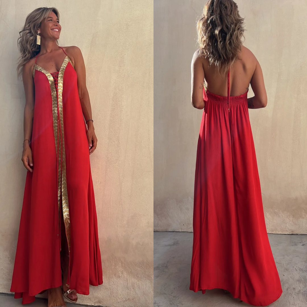 Vestido Oasis Gold – con Detalle Dorado