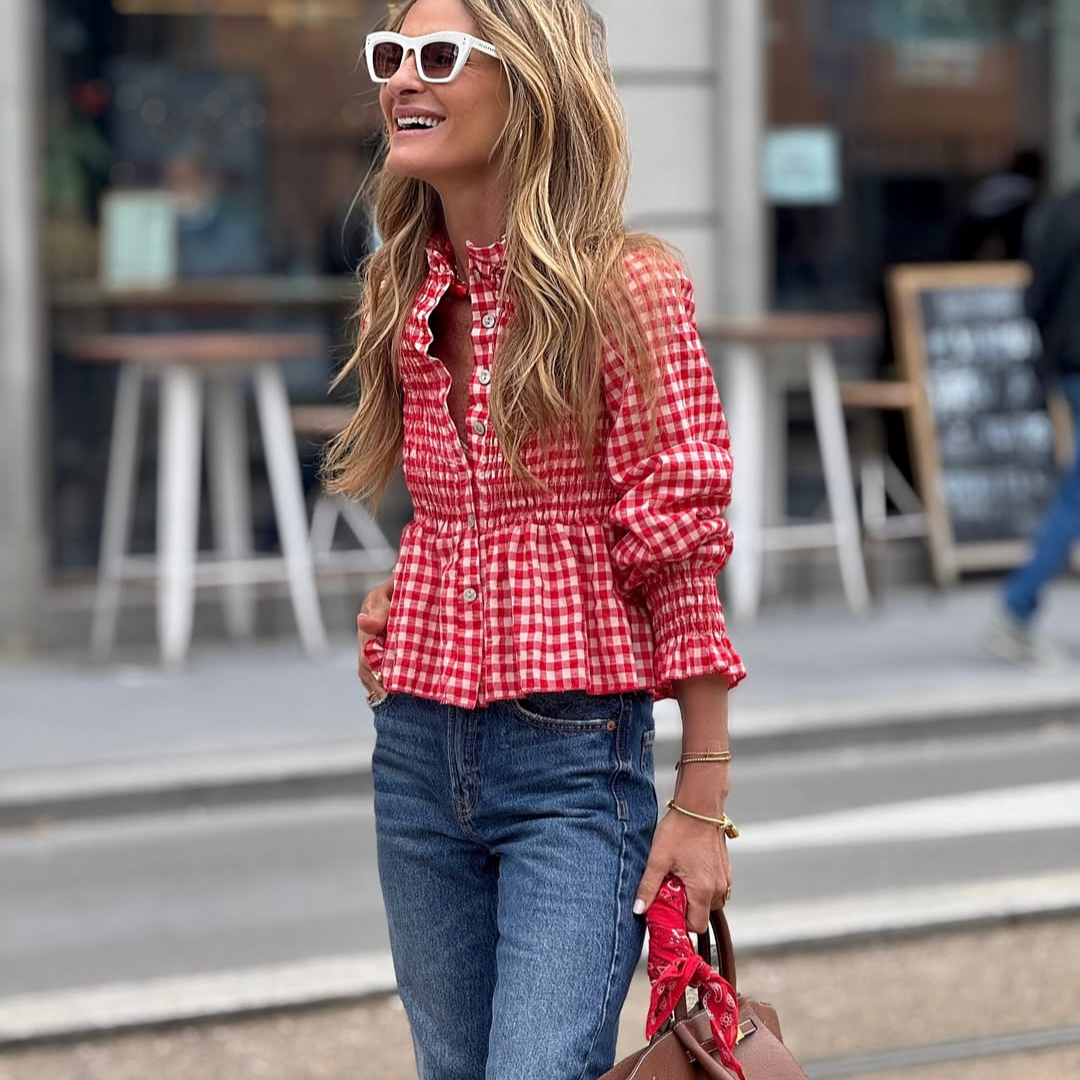 Camisa Vichy Roja – Estilo Fresco y Atemporal