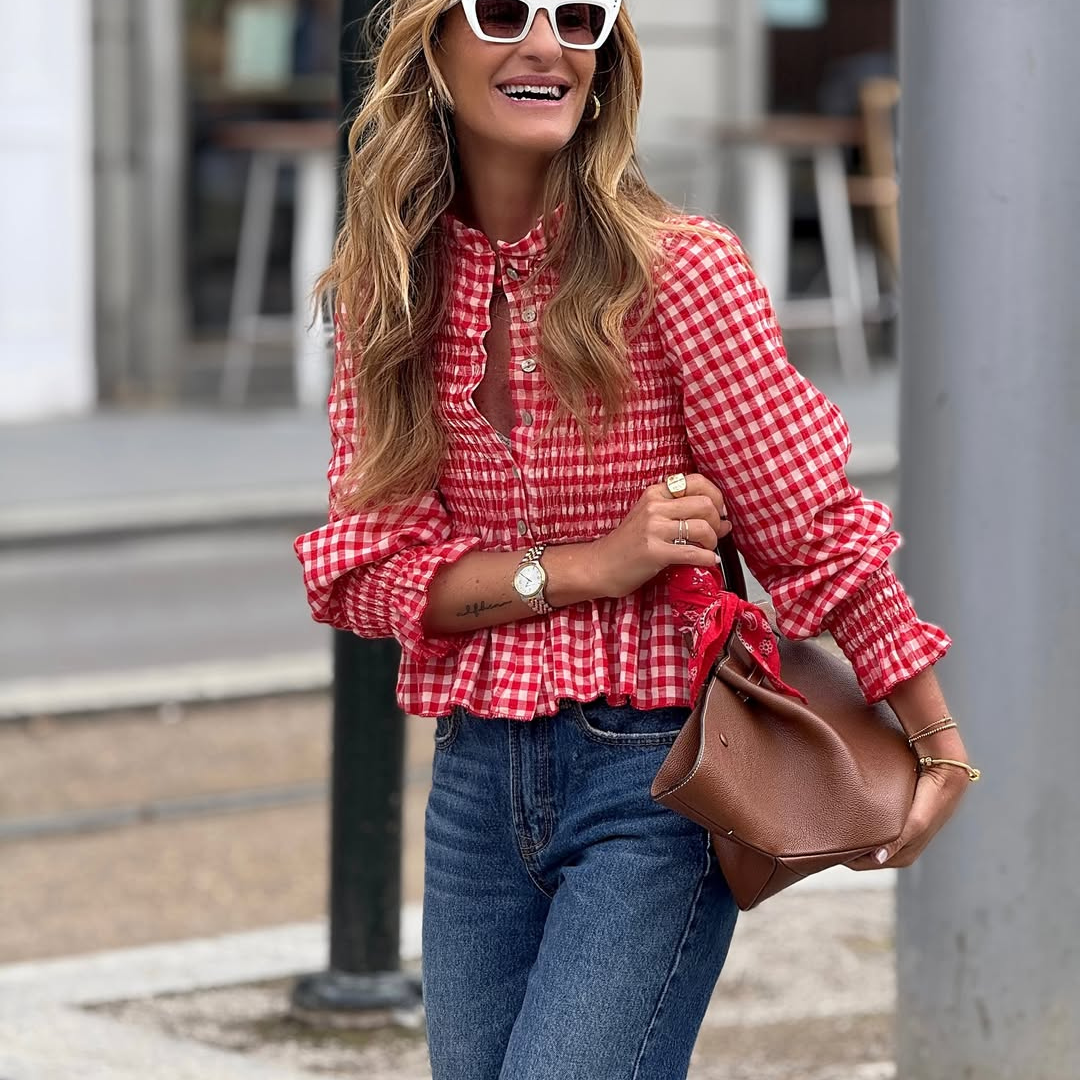 Camisa Vichy Roja – Estilo Fresco y Atemporal