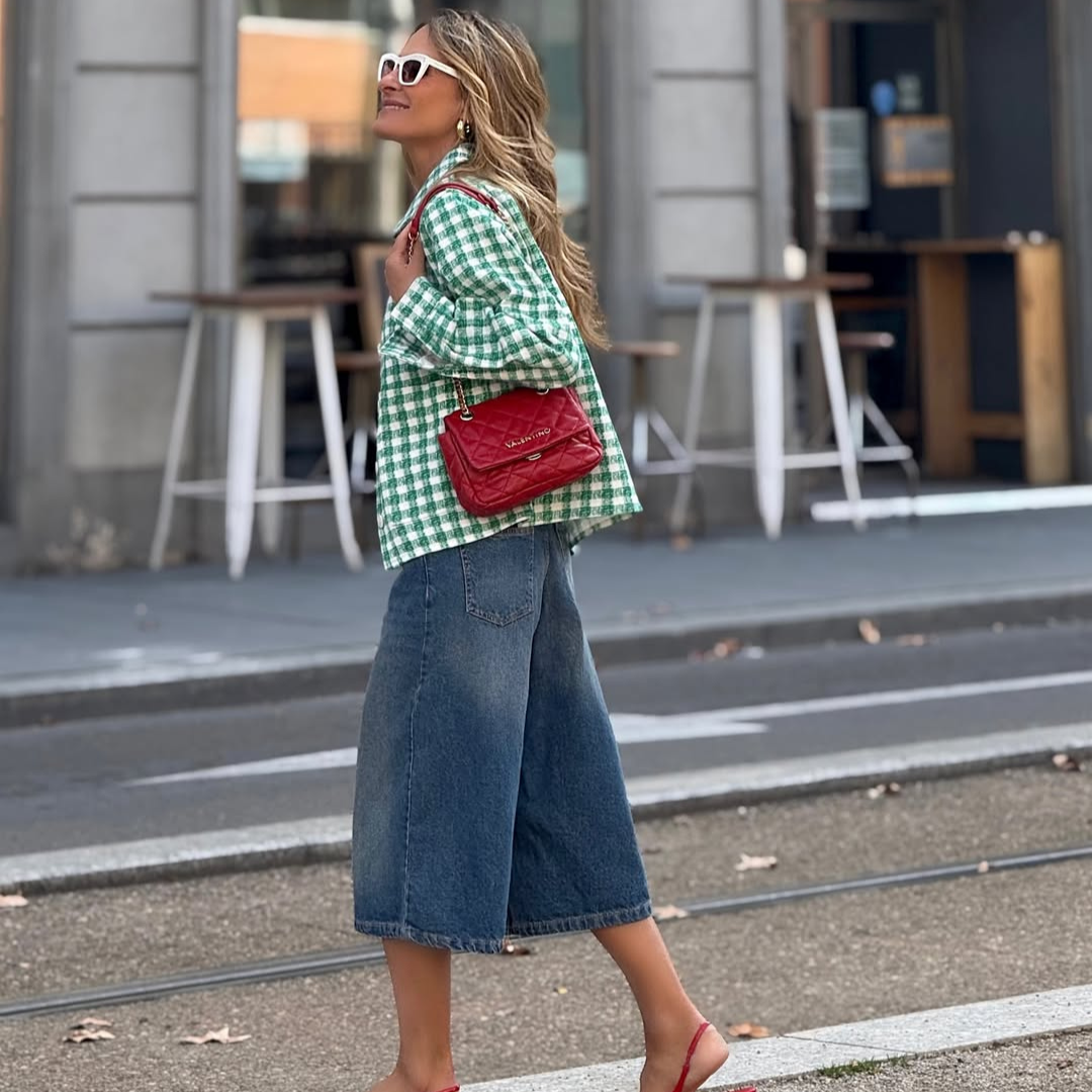 Chaqueta Vichy Verde – Estilo Fresco y Atemporal