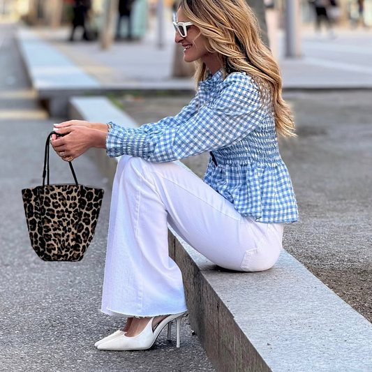 Camisa vichy azul con nido de abeja – Frescura y estilo