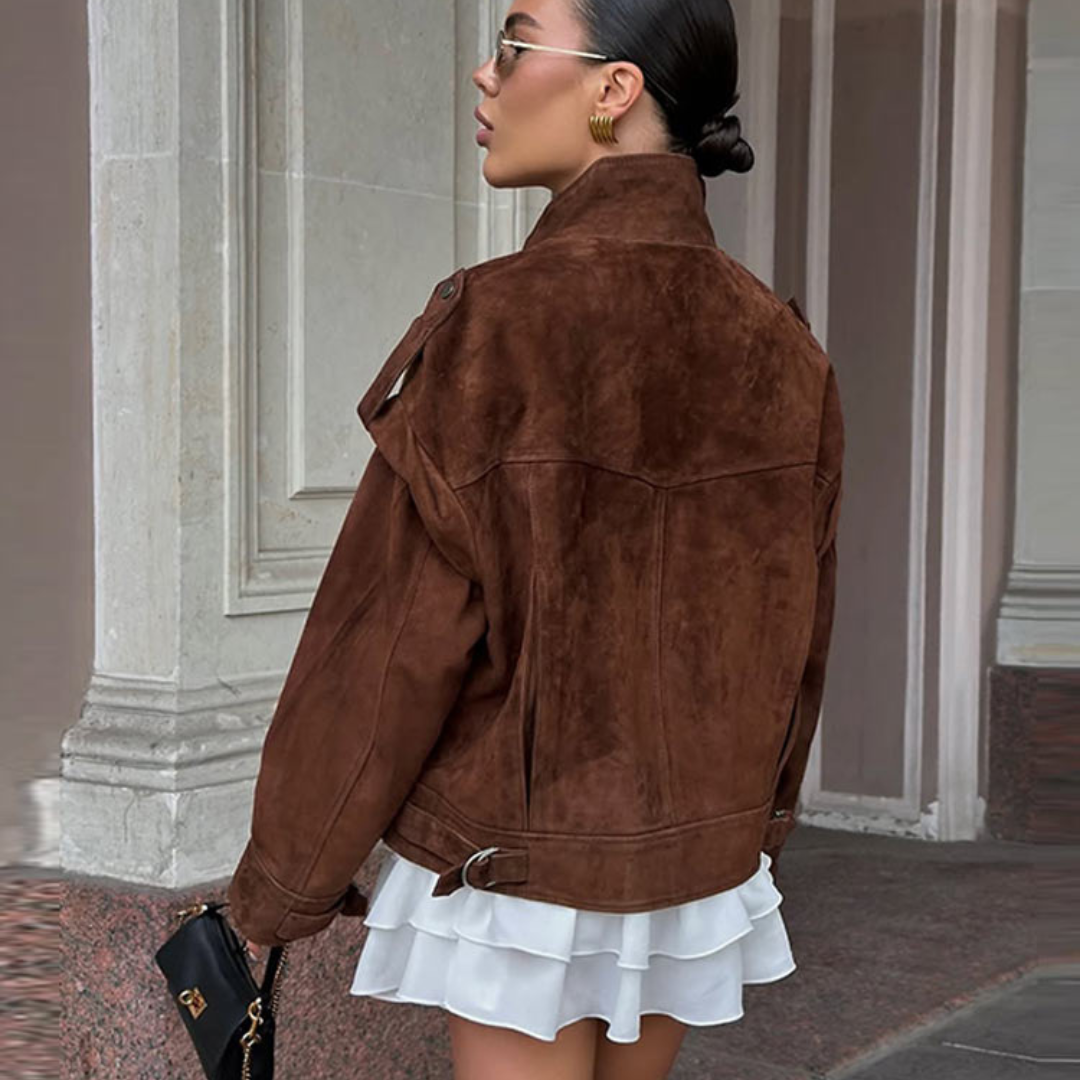 Cazadora Oversize Efecto Ante – Estilo Urbano