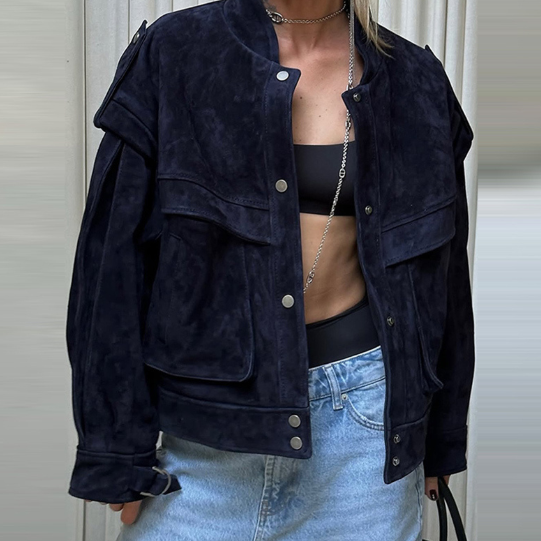 Cazadora Oversize Efecto Ante – Estilo Urbano