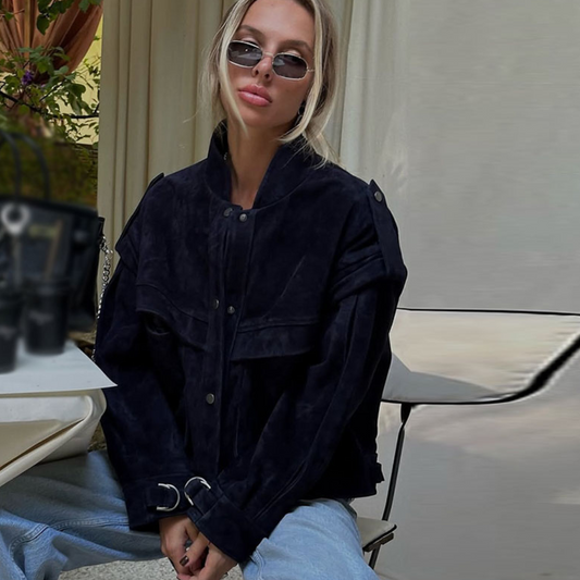 Cazadora Oversize Efecto Ante – Estilo Urbano