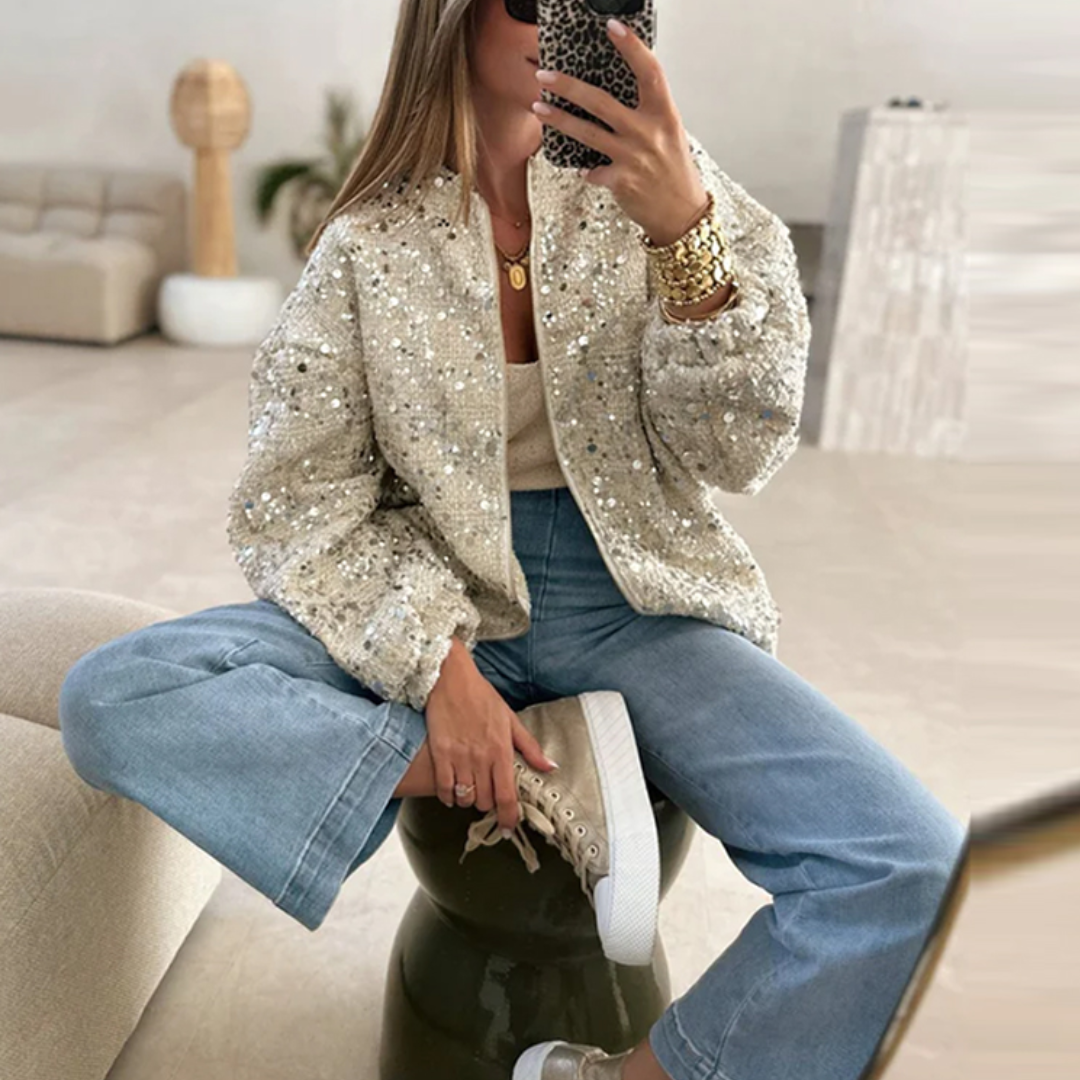 Bomber Lentejuelas Champagne – Edición Chic