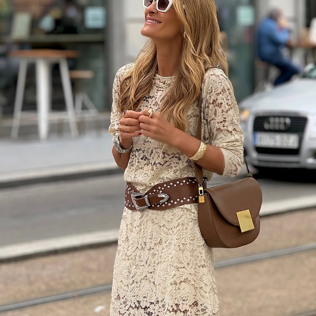 Vestido largo de encaje – Elegancia boho chic