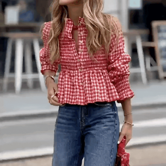 Camisa Vichy Roja – Estilo Fresco y Atemporal