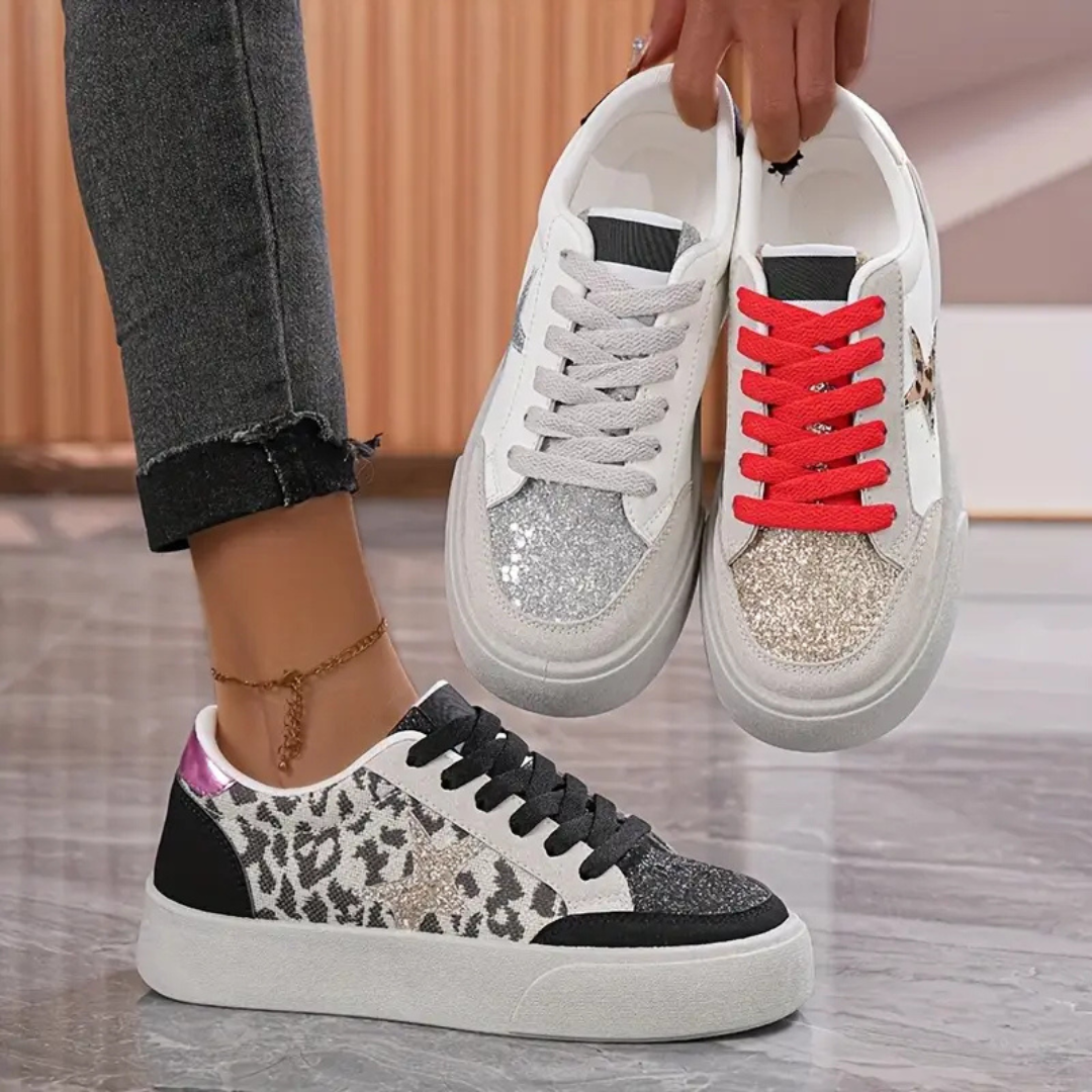⭐ Zapatillas plataforma Urban Glitter Star – Brillo y Estilo Casual