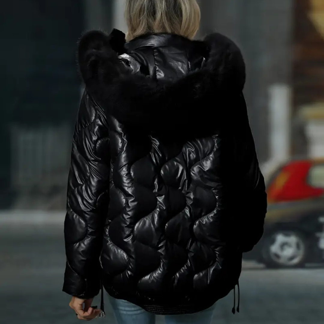 Abrigo Acolchado Premium con Capucha y Detalles de Pelo Técnico – Calidez y Estilo Invierno