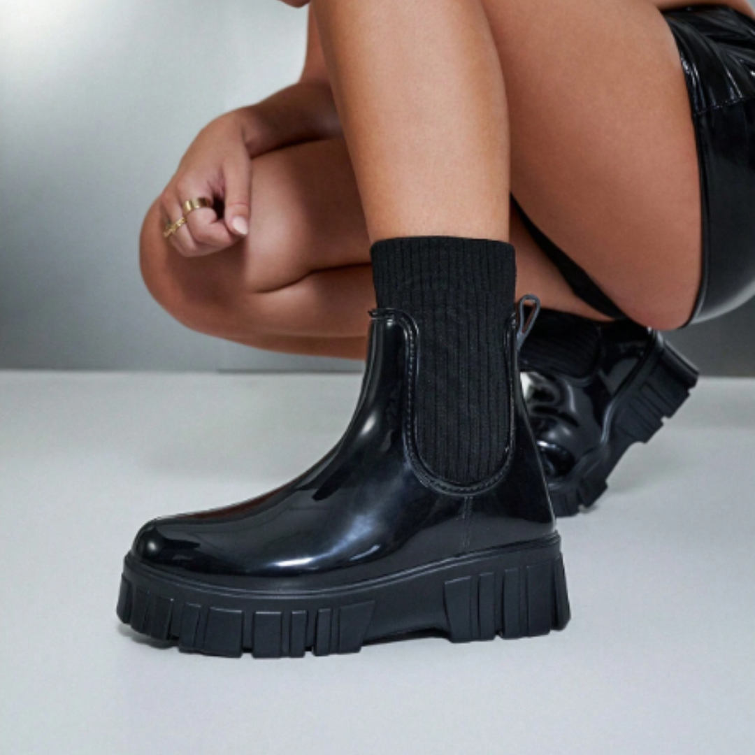 Botas Agua Chelsea Mujer Beige – Calzado Impermeable Antideslizante Punto Elástico | Comodidad y Estilo Lluvia