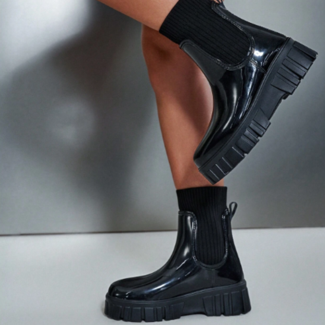 Botas Agua Chelsea Mujer Beige – Calzado Impermeable Antideslizante Punto Elástico | Comodidad y Estilo Lluvia