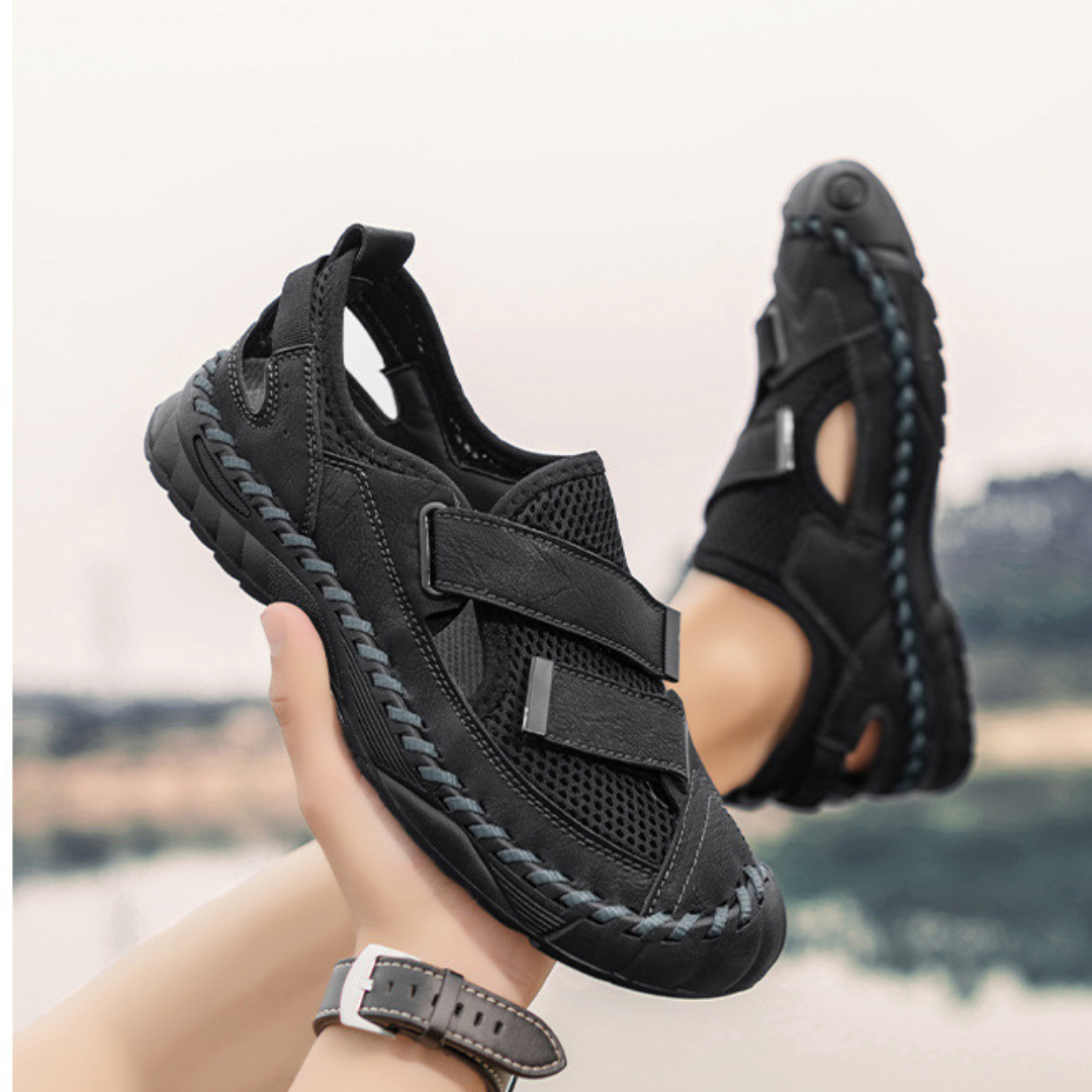 Sandalias cerradas de piel confort sport