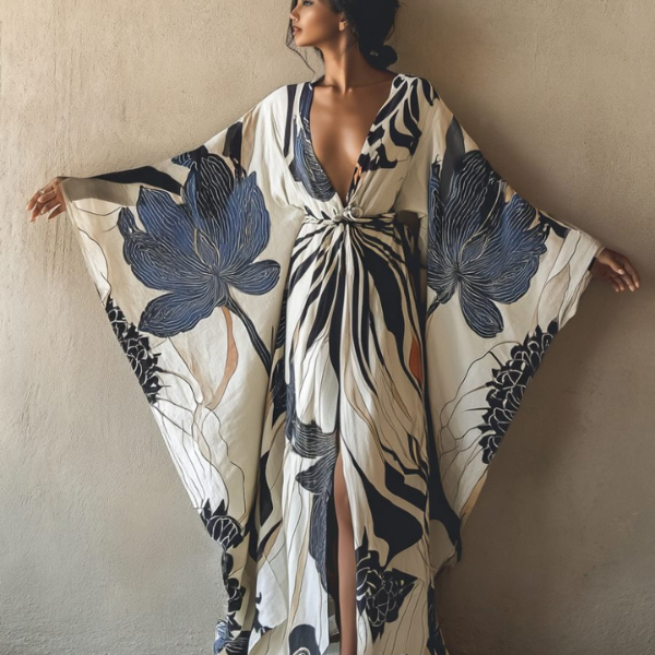 Haiku / Vestido kimono fluido de lino
